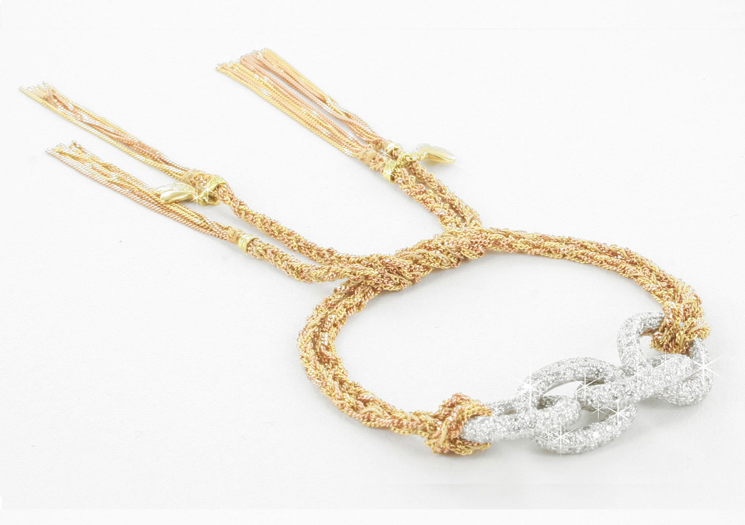 Carolina Bucci 18K Gold and White Diamond Four Link Bracelet | Latest