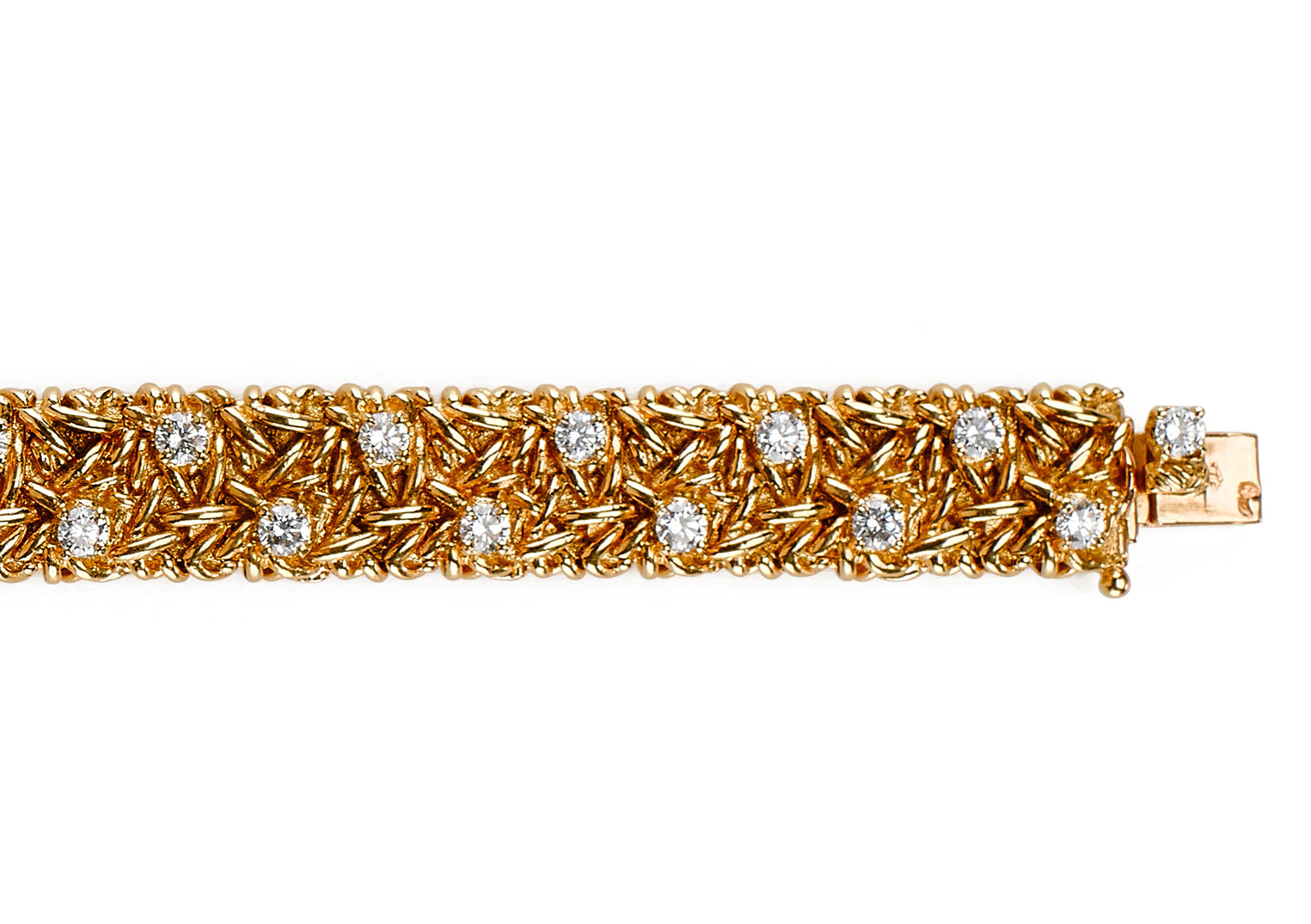 1950’s Cartier 18K Yellow Gold and Diamond Bracelet | Latest Revival