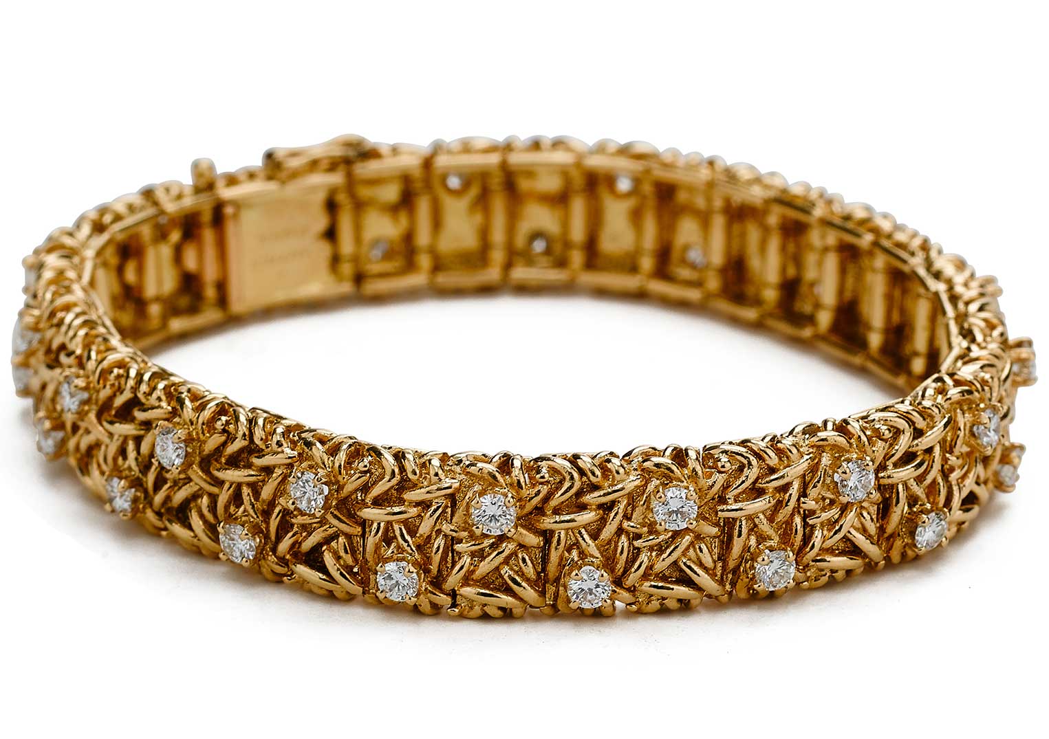1950’s Cartier 18K Yellow Gold and Diamond Bracelet | Latest Revival