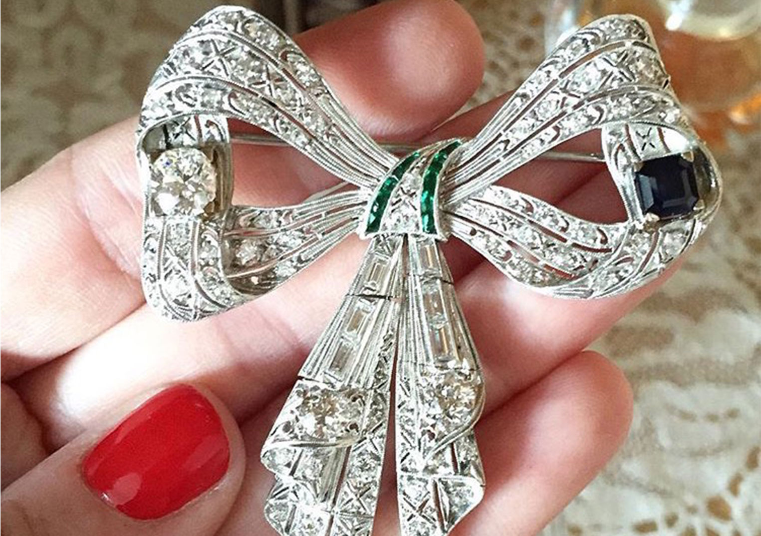 Latest Revival Estate Collection Antique English Ribbon Brooch Latest Revival