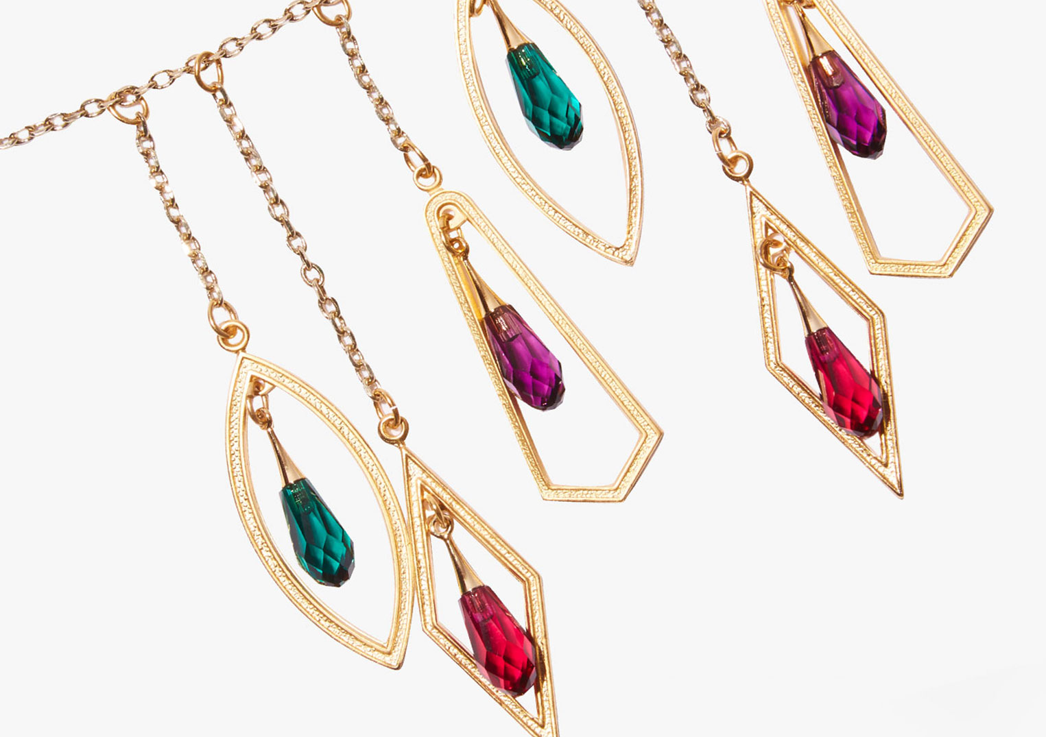 Rodarte Prism Necklace with MultiColored Crystals Latest Revival