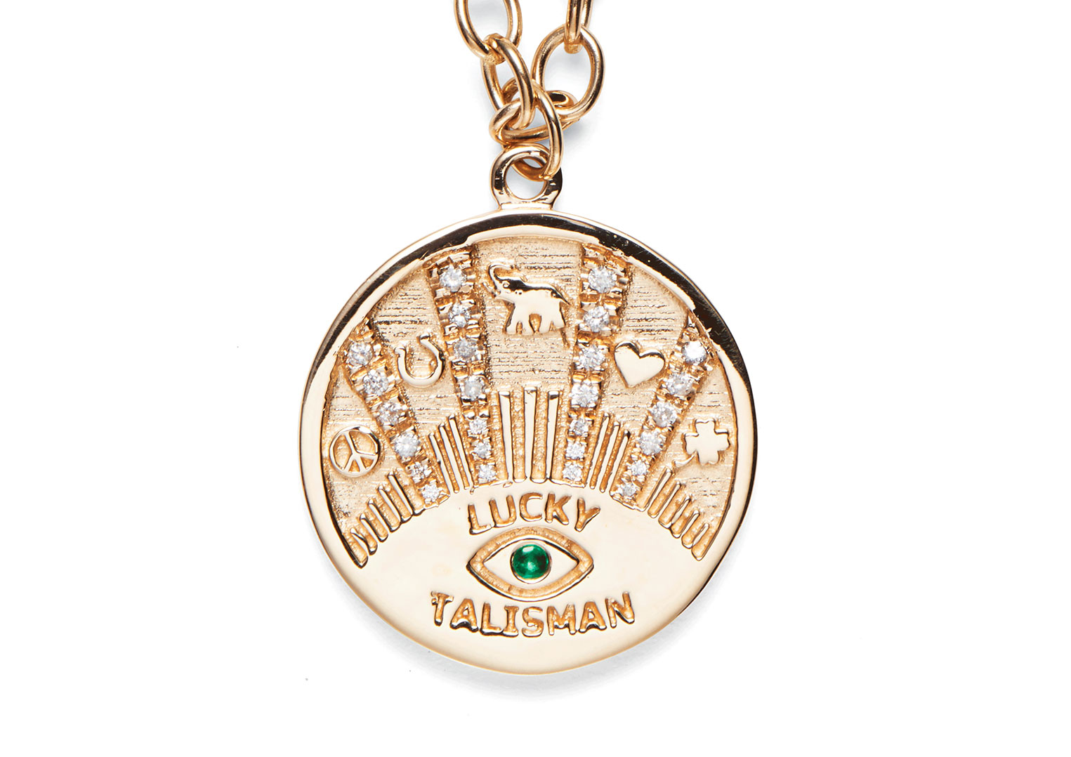 Talisman line necklace in white gold