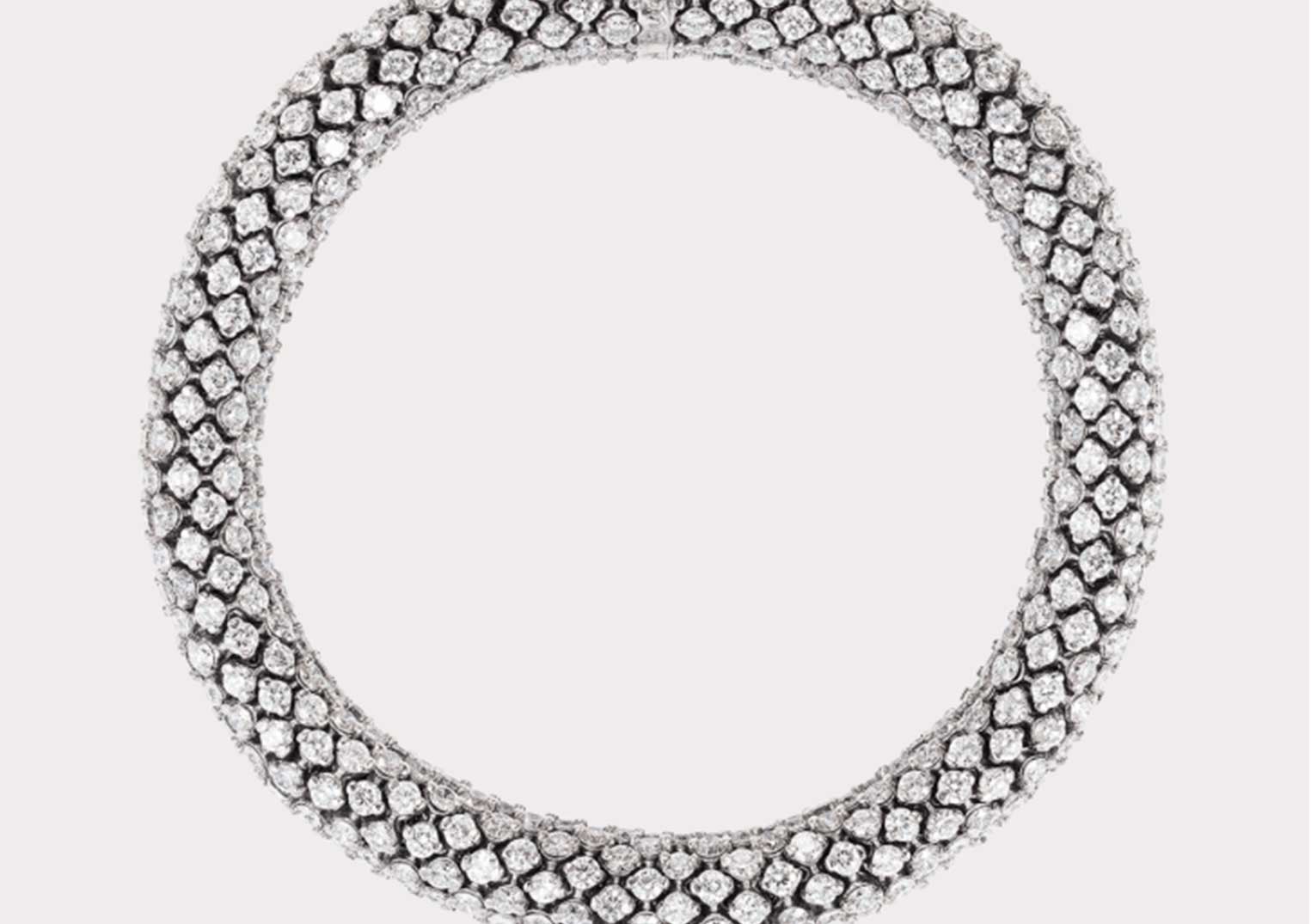 Carolina Bucci 18K White Gold Thick Pave Twister Luxe Bracelet with ...